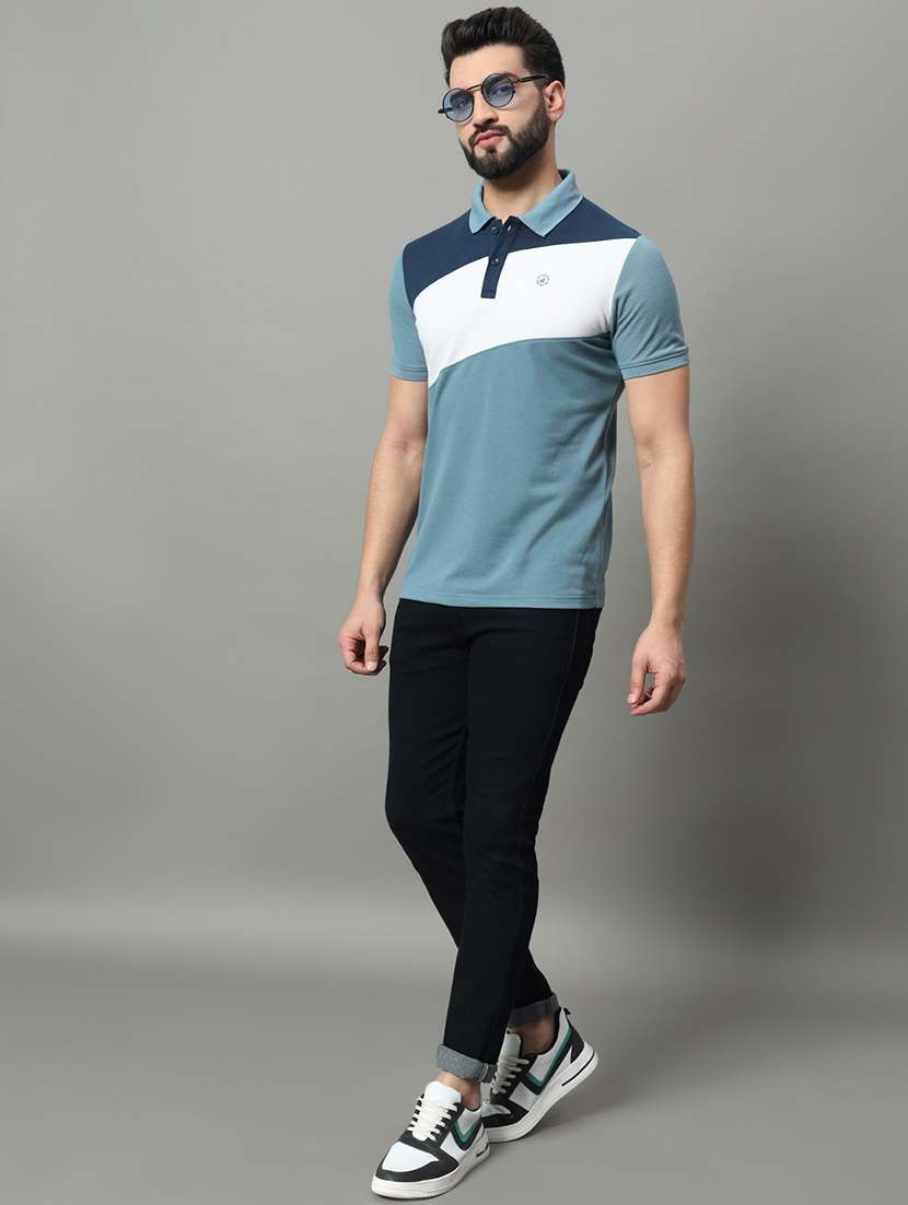 men color block short sleeve regular fit polo t-shirt - 22009532 -  Standard Image - 4