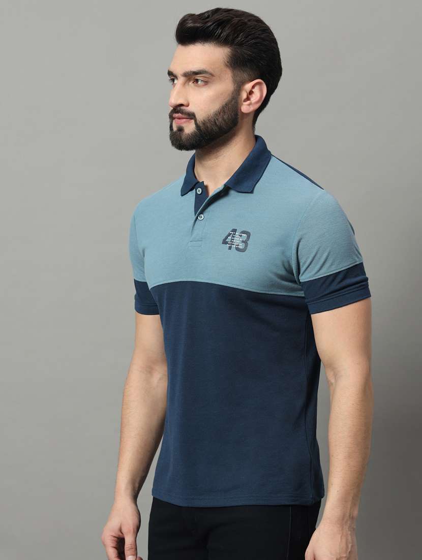 men color block short sleeve regular fit polo t-shirt - 22009536 -  Standard Image - 1