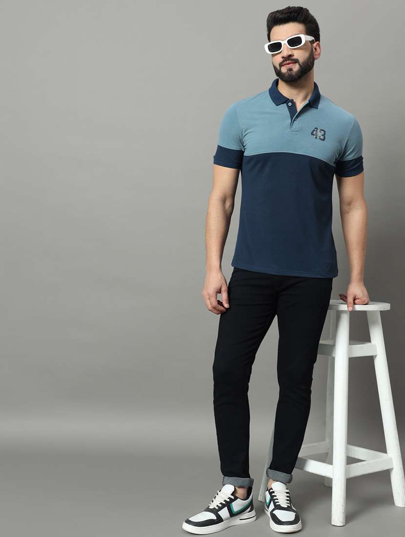 men color block short sleeve regular fit polo t-shirt - 22009536 -  Standard Image - 4