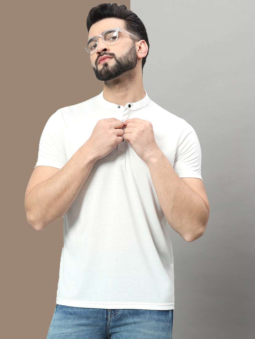 men solid short sleeve regular fit t-shirt
