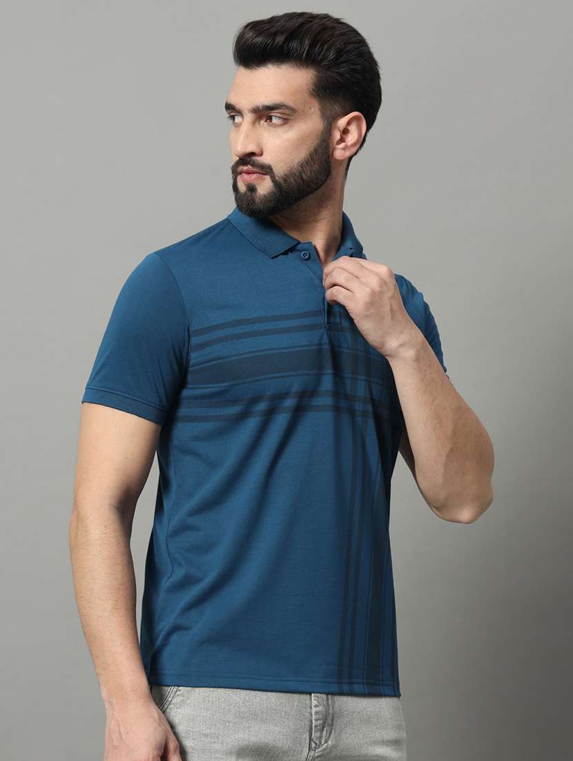 men printed short sleeve regular fit polo t-shirt - 22009554 -  Standard Image - 1