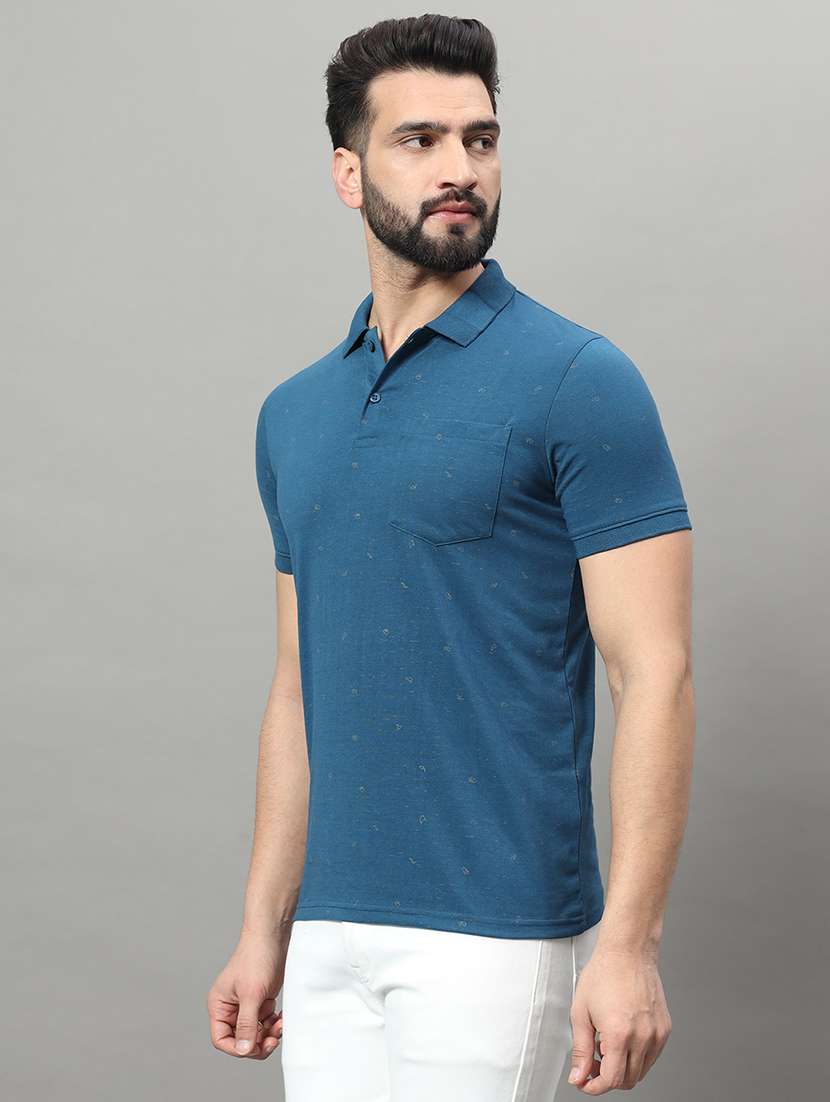 men printed short sleeve regular fit polo t-shirt - 22009557 -  Standard Image - 1