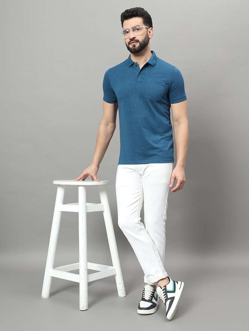 men printed short sleeve regular fit polo t-shirt - 22009557 -  Standard Image - 4
