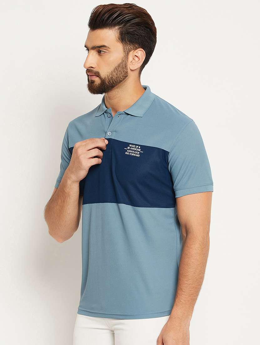 men color block short sleeve regular fit polo t-shirt - 22009563 -  Standard Image - 1