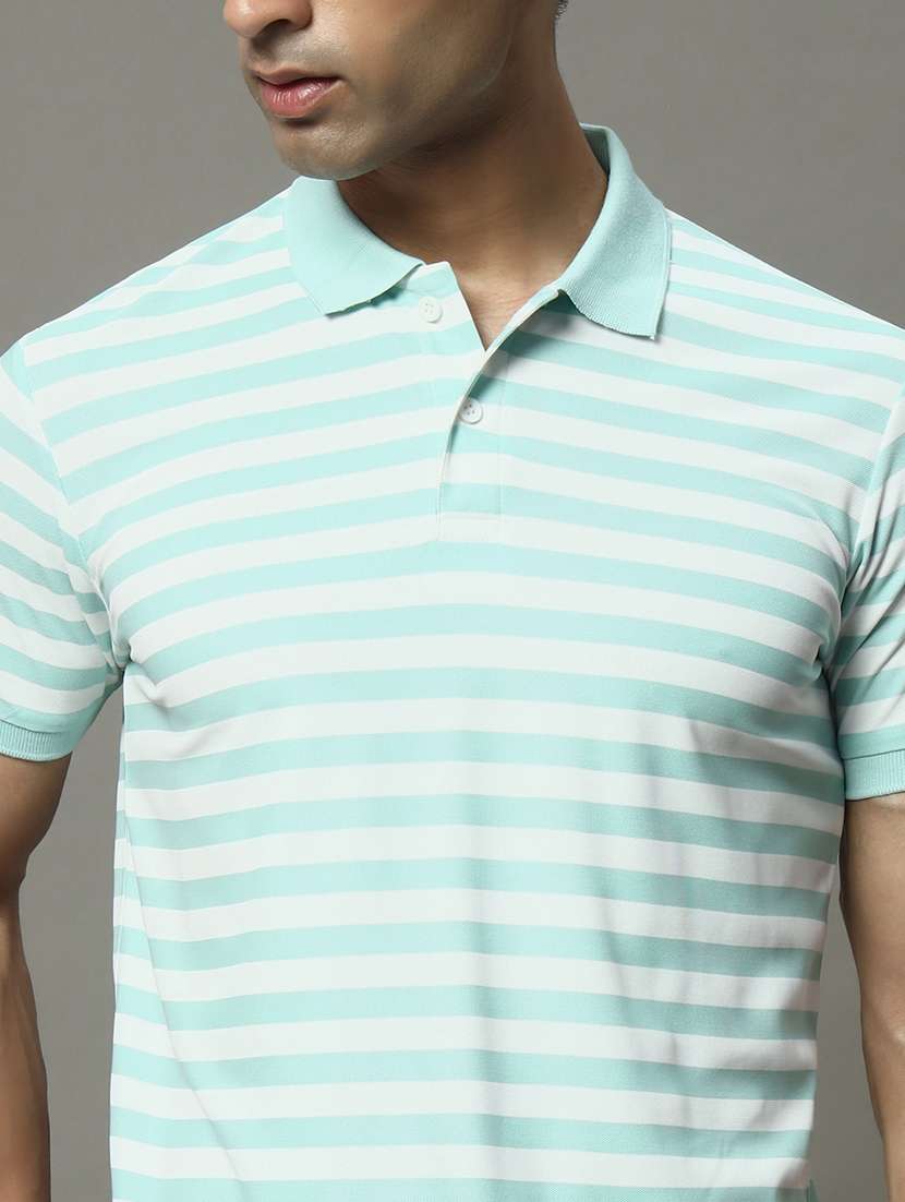men striped short sleeve regular fit polo t-shirt - 22009602 -  Standard Image - 4