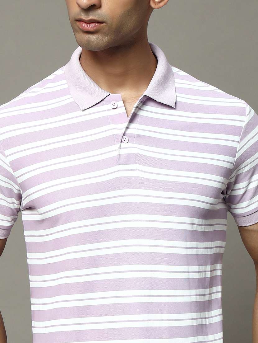 men striped short sleeve regular fit polo t-shirt - 22009605 -  Standard Image - 4