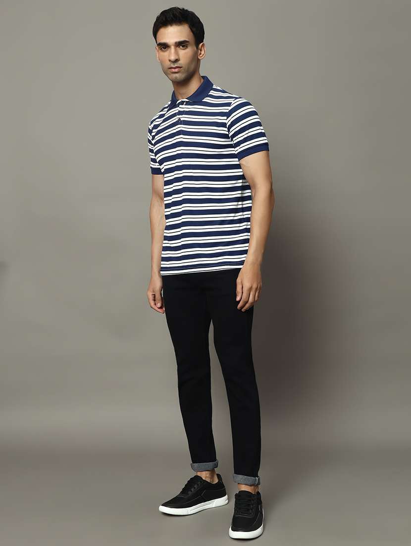 men striped short sleeve regular fit polo t-shirt - 22009606 -  Standard Image - 4