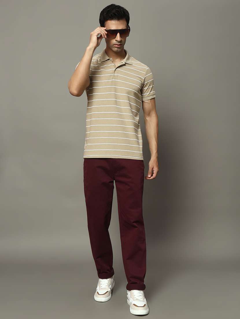 men striped short sleeve regular fit polo t-shirt - 22009611 - Standard Image - 4