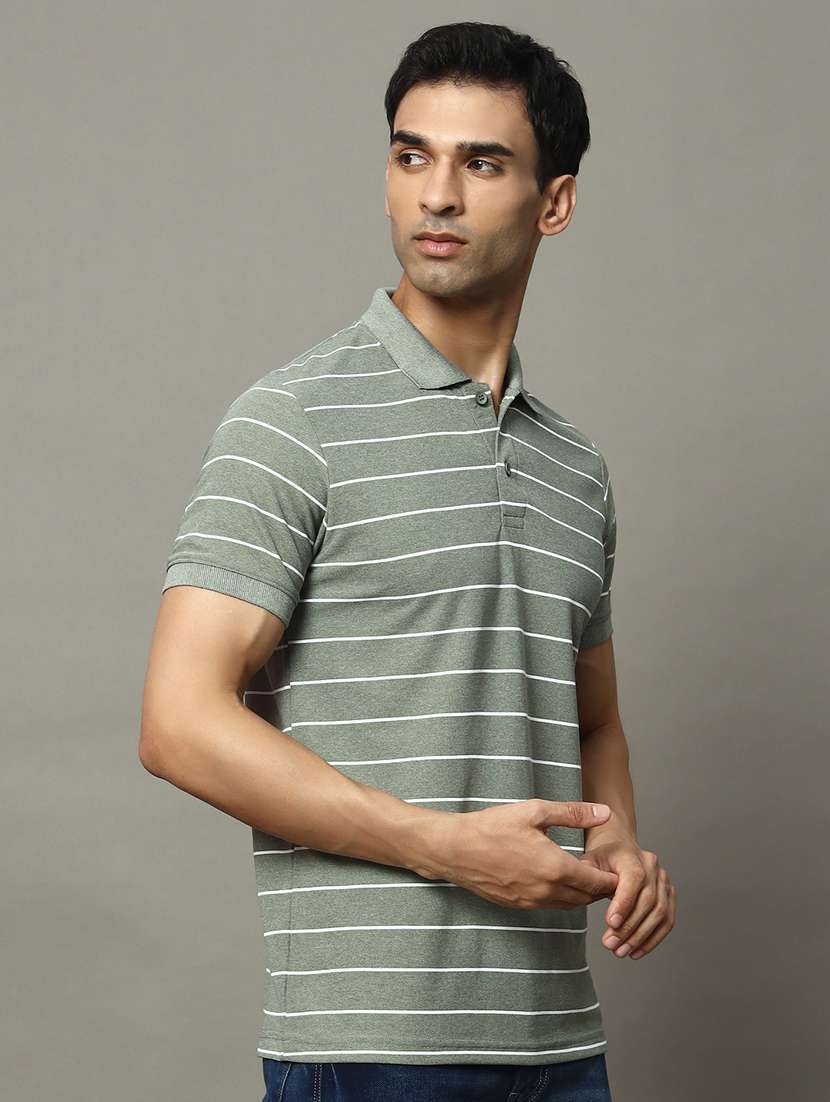 men striped short sleeve regular fit polo t-shirt - 22009613 -  Standard Image - 1