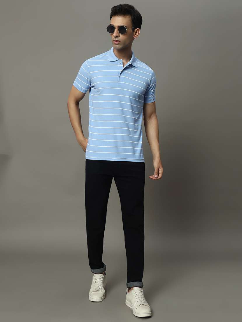 men striped short sleeve regular fit polo t-shirt - 22009614 -  Standard Image - 4