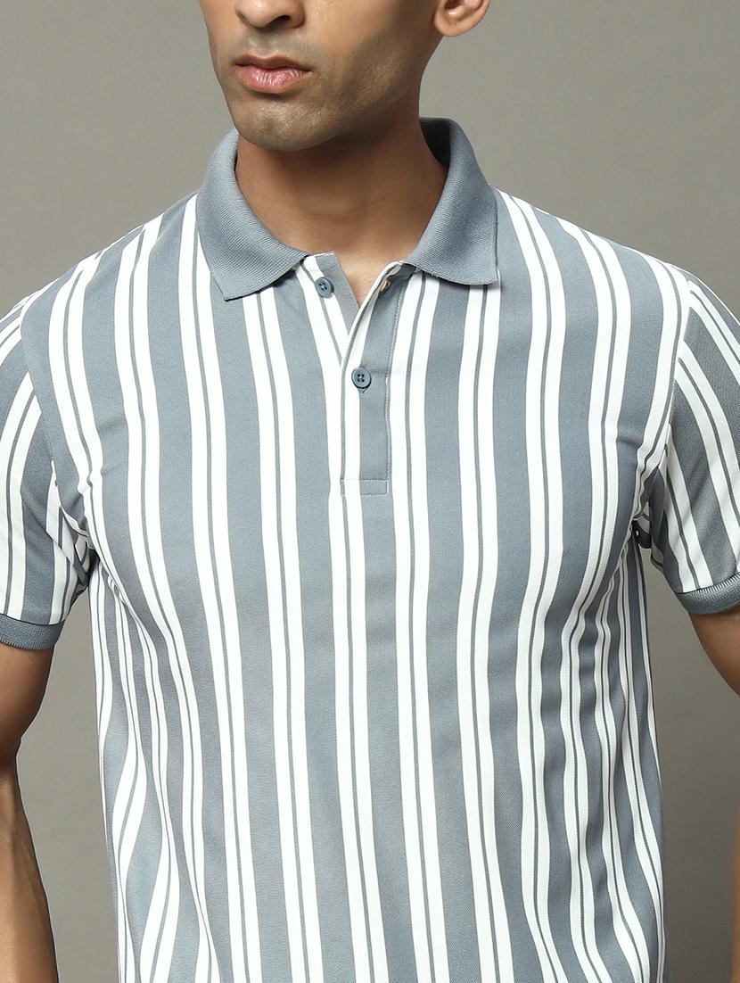 men striped short sleeve regular fit polo t-shirt - 22009618 - Standard Image - 4