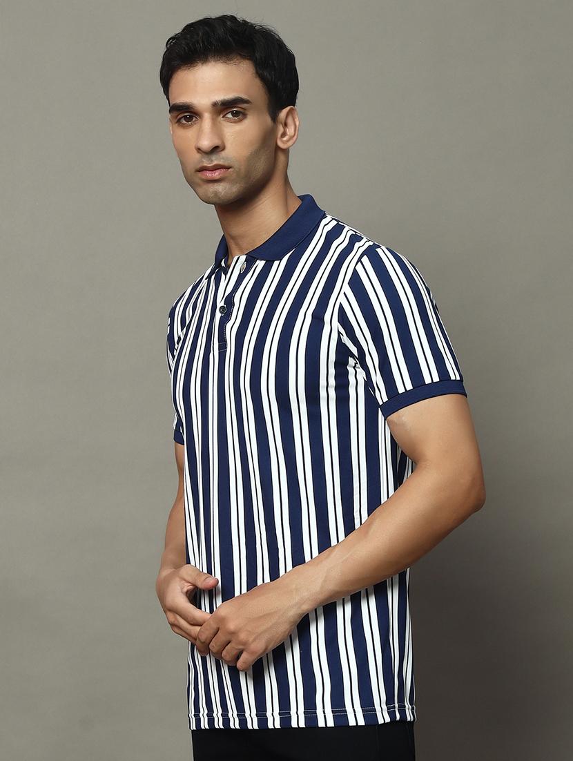men striped short sleeve regular fit polo t-shirt - 22009620 - Standard Image - 1