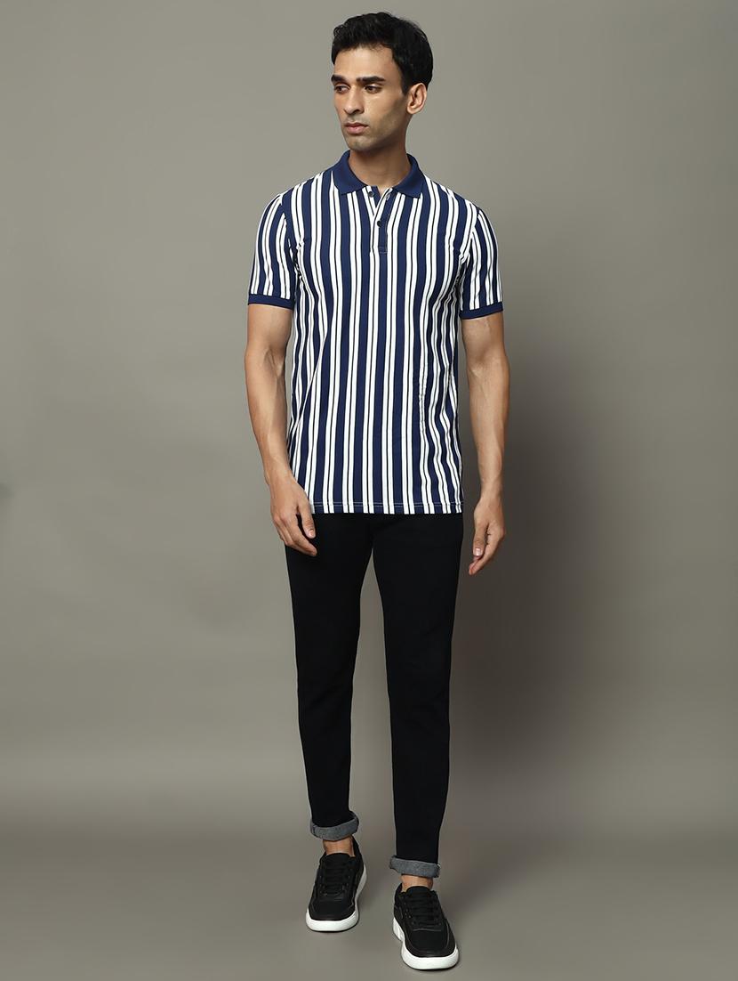 men striped short sleeve regular fit polo t-shirt - 22009620 - Standard Image - 4
