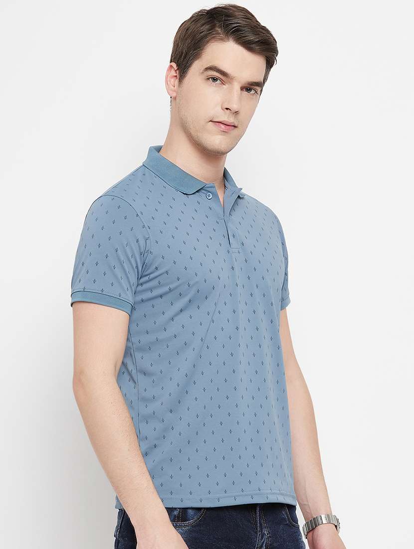 men printed short sleeve regular fit polo t-shirt - 22009632 -  Standard Image - 1