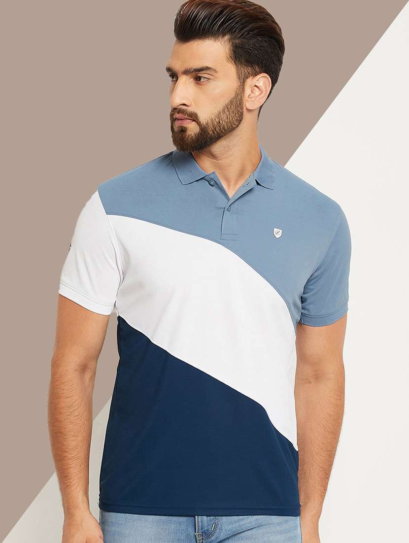 men color block short sleeve regular fit polo t-shirt