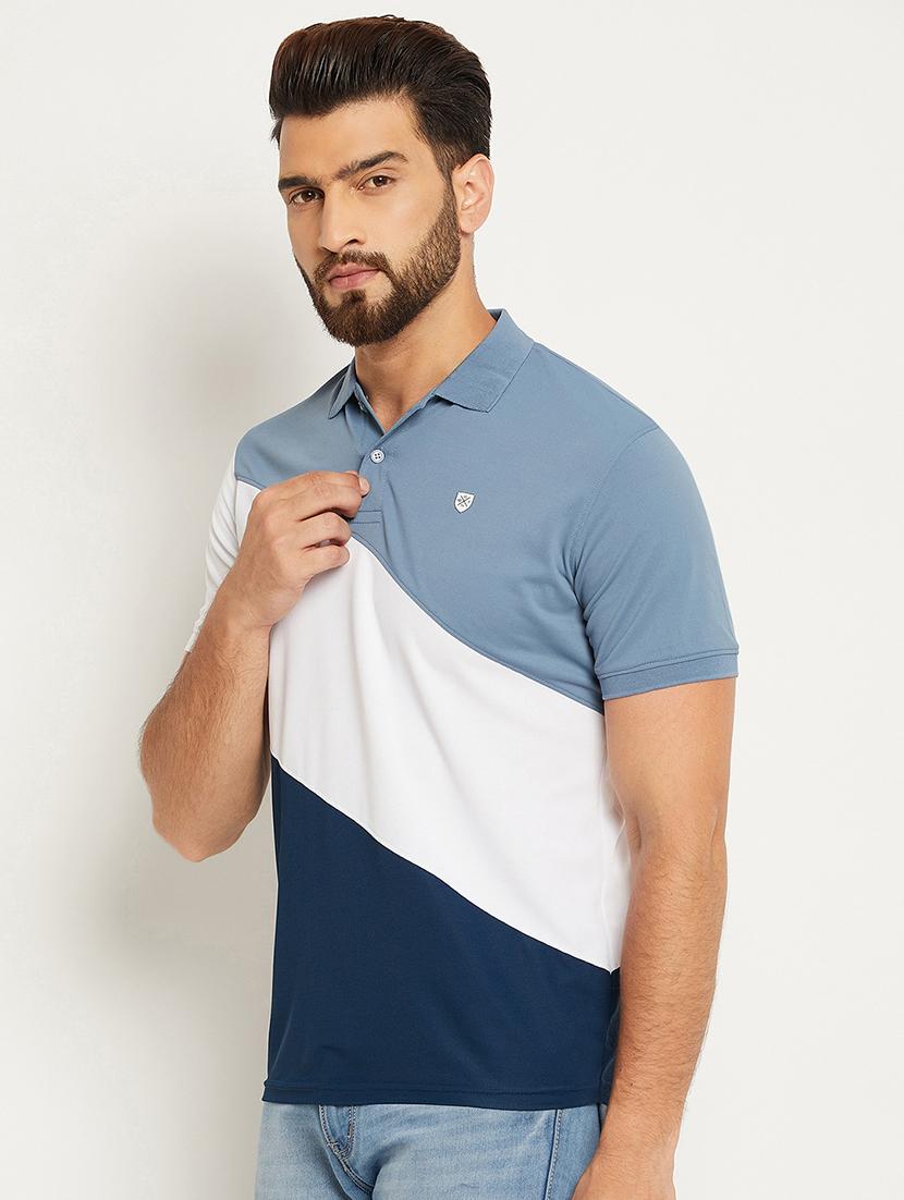 men color block short sleeve regular fit polo t-shirt - 22009642 - Standard Image - 1