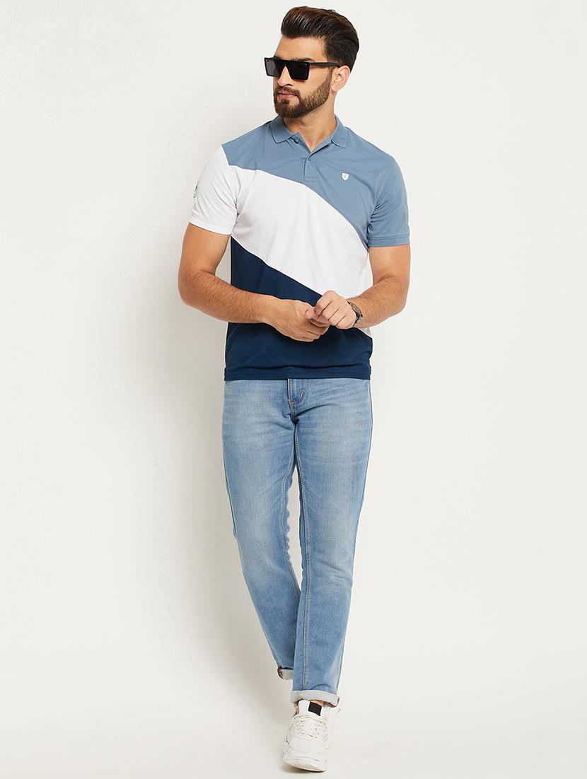 men color block short sleeve regular fit polo t-shirt - 22009642 - Standard Image - 4