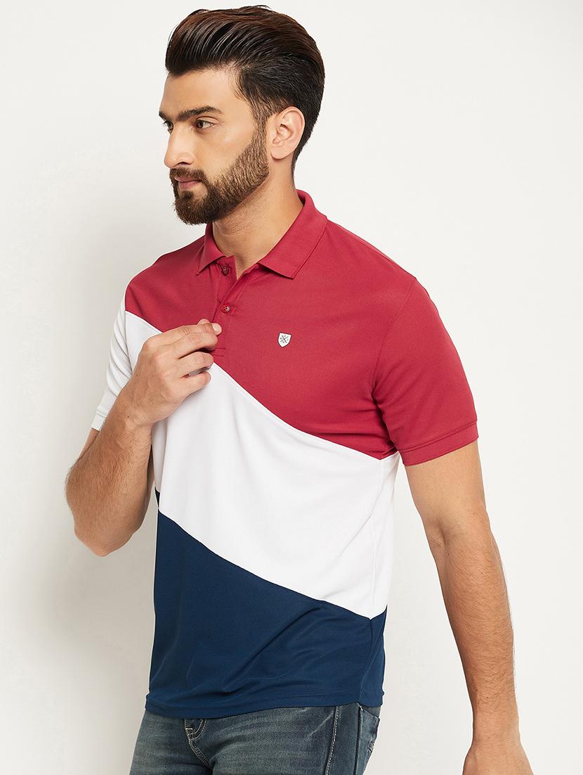 men color block short sleeve regular fit polo t-shirt - 22009643 - Standard Image - 1