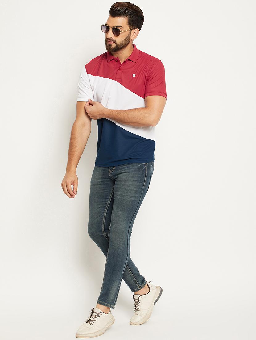 men color block short sleeve regular fit polo t-shirt - 22009643 - Standard Image - 4