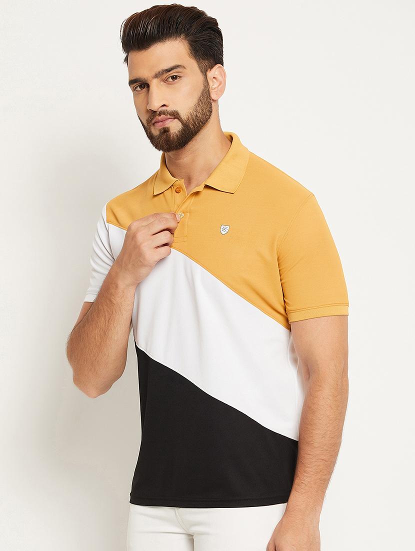 men color block short sleeve regular fit polo t-shirt - 22009644 -  Standard Image - 1