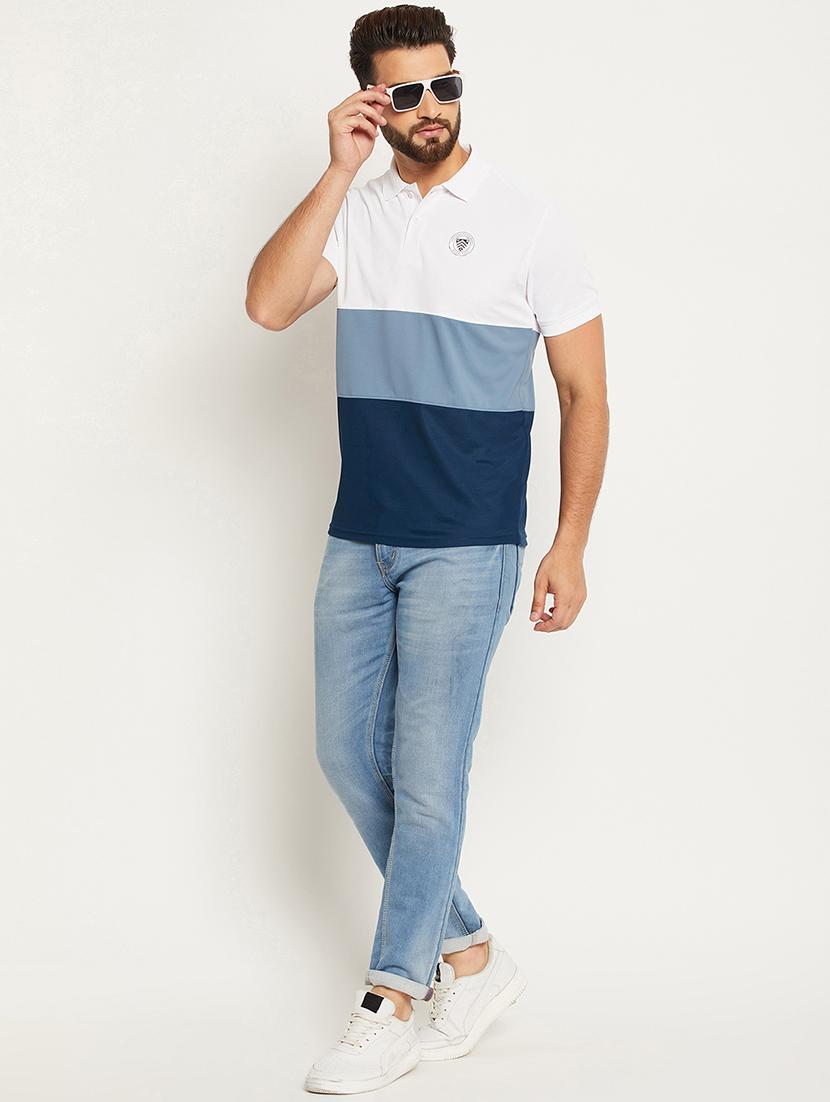 men color block short sleeve regular fit polo t-shirt - 22009645 - Standard Image - 4