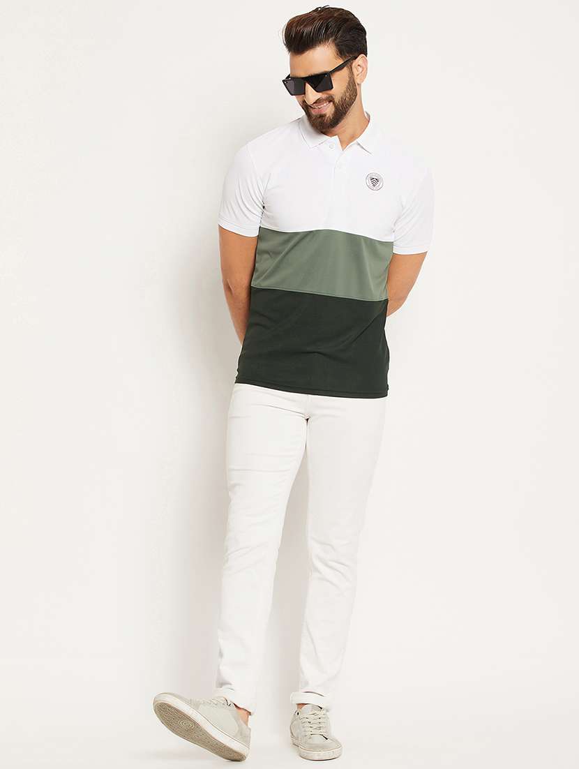 men color block short sleeve regular fit polo t-shirt - 22009646 -  Standard Image - 4