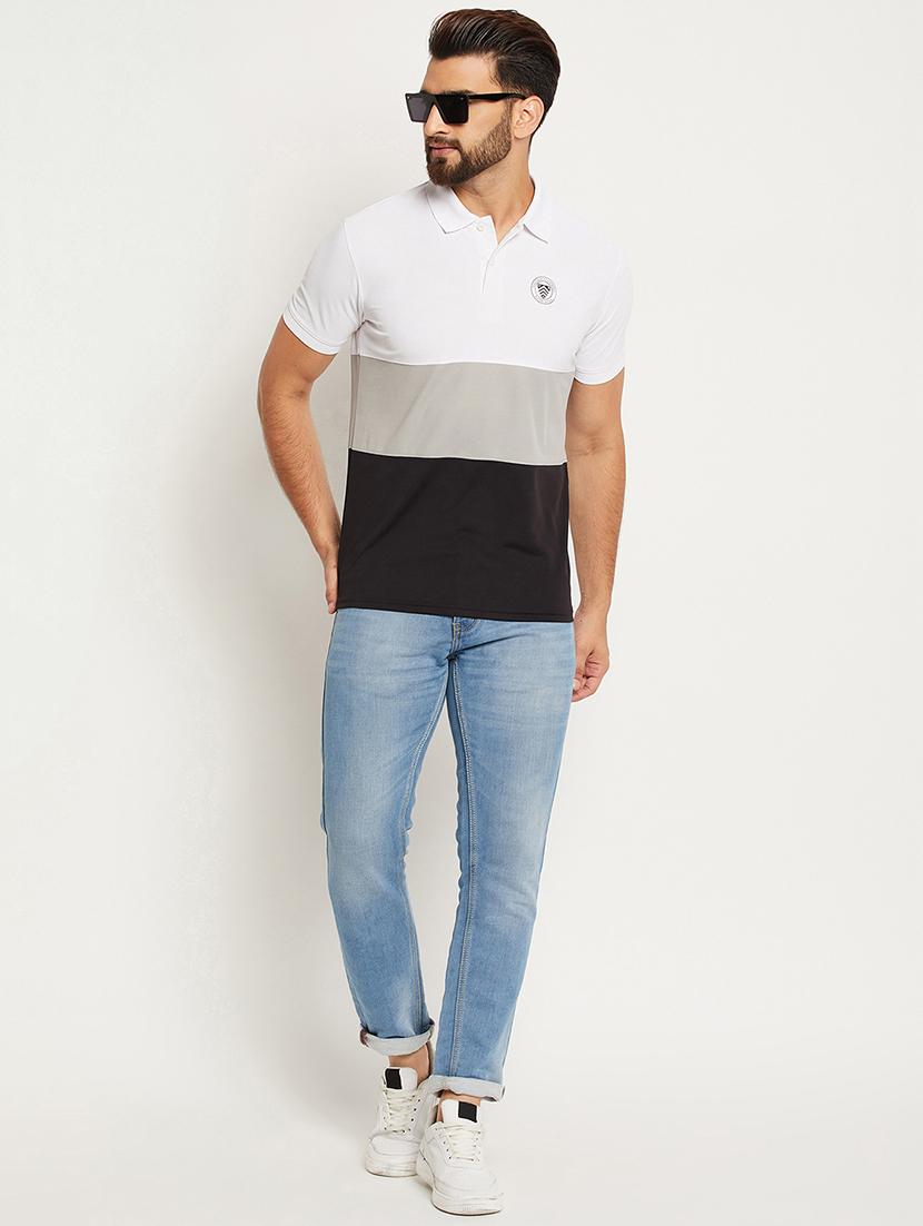 men color block short sleeve regular fit polo t-shirt - 22009647 - Standard Image - 4