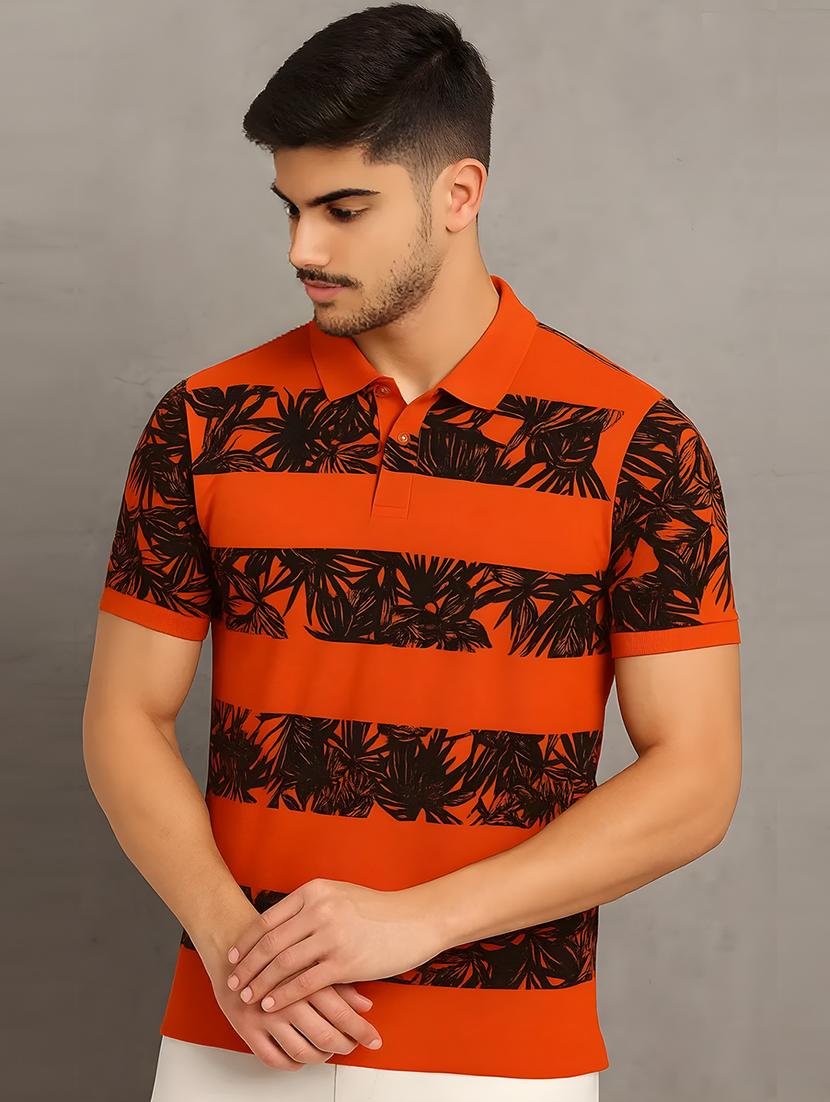 men printed short sleeve regular fit polo t-shirt - 22009651 -  Standard Image - 1