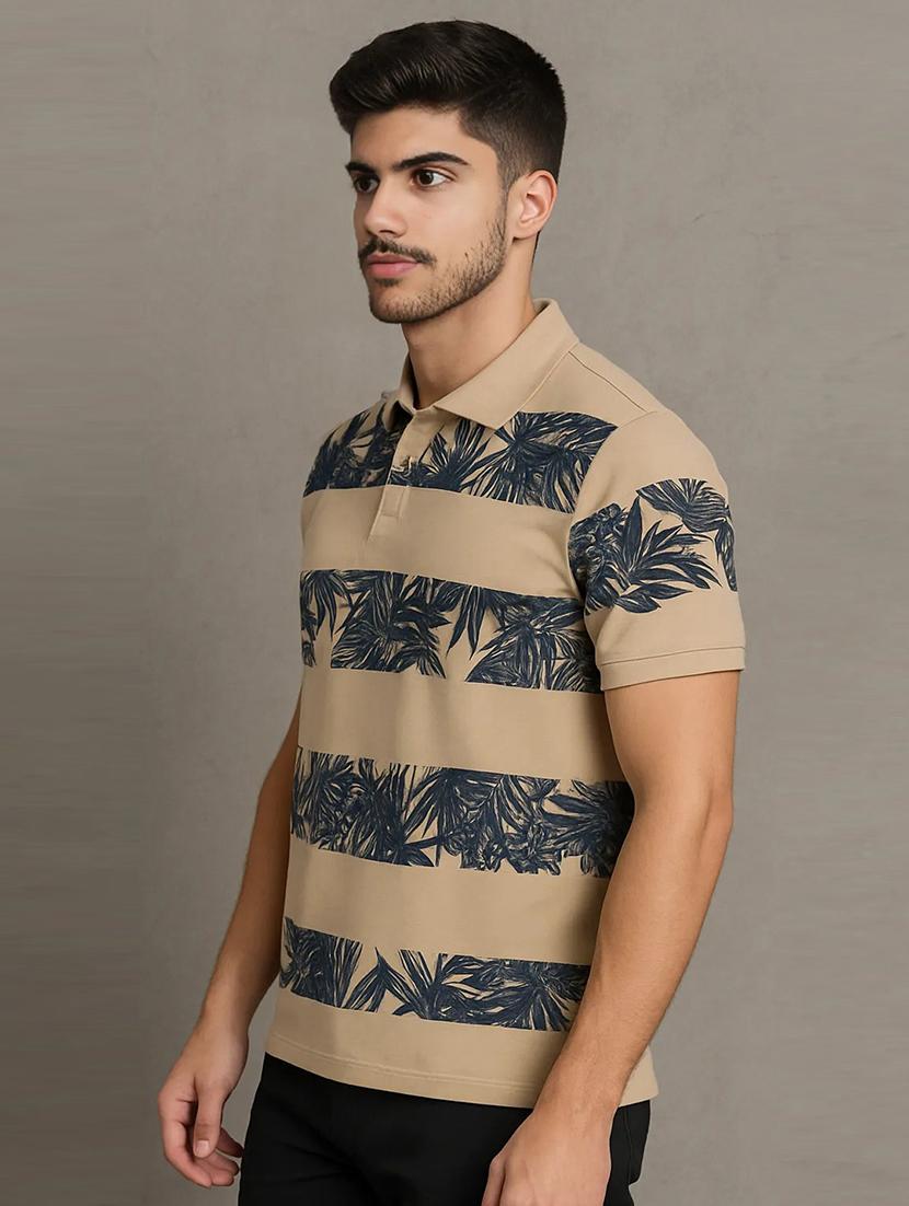 men printed short sleeve regular fit polo t-shirt - 22009652 - Standard Image - 1