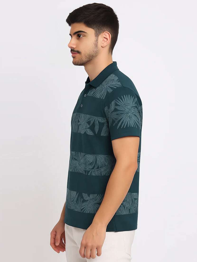 men printed short sleeve regular fit polo t-shirt - 22009655 -  Standard Image - 1