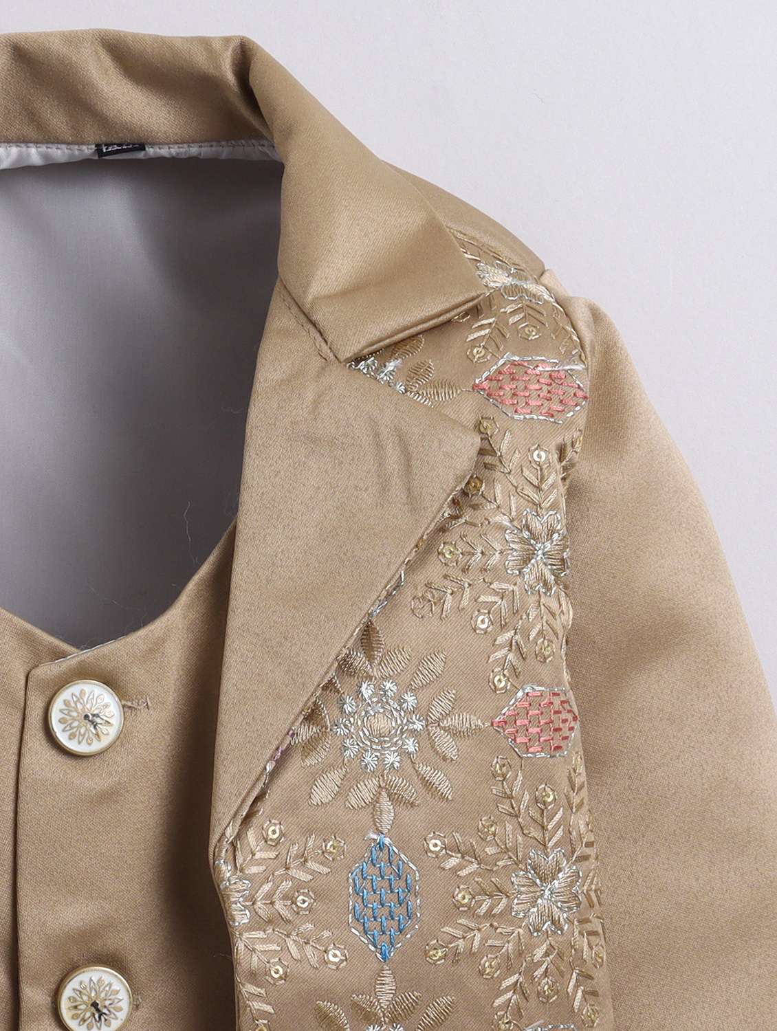 boys solid with work three piece suit set - 22009674 -  Standard Image - 4