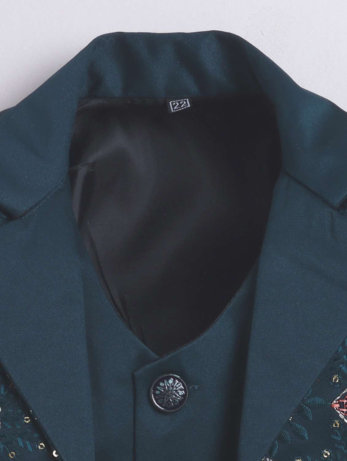 boys solid with work three piece suit set - 22009675 -  Standard Image - 4