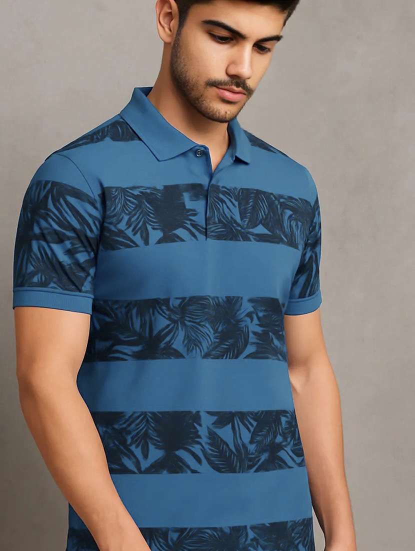 men printed short sleeve regular fit polo t-shirt - 22009694 -  Standard Image - 1