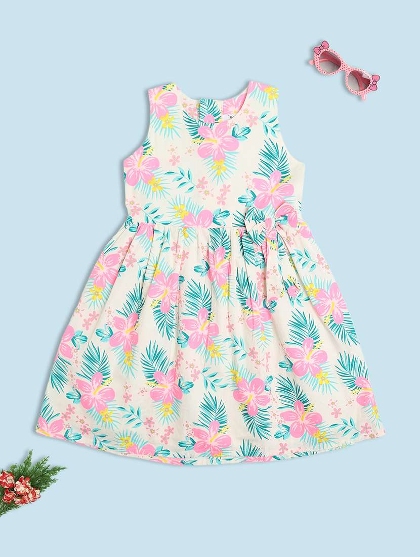 girls floral sleeveless frock
