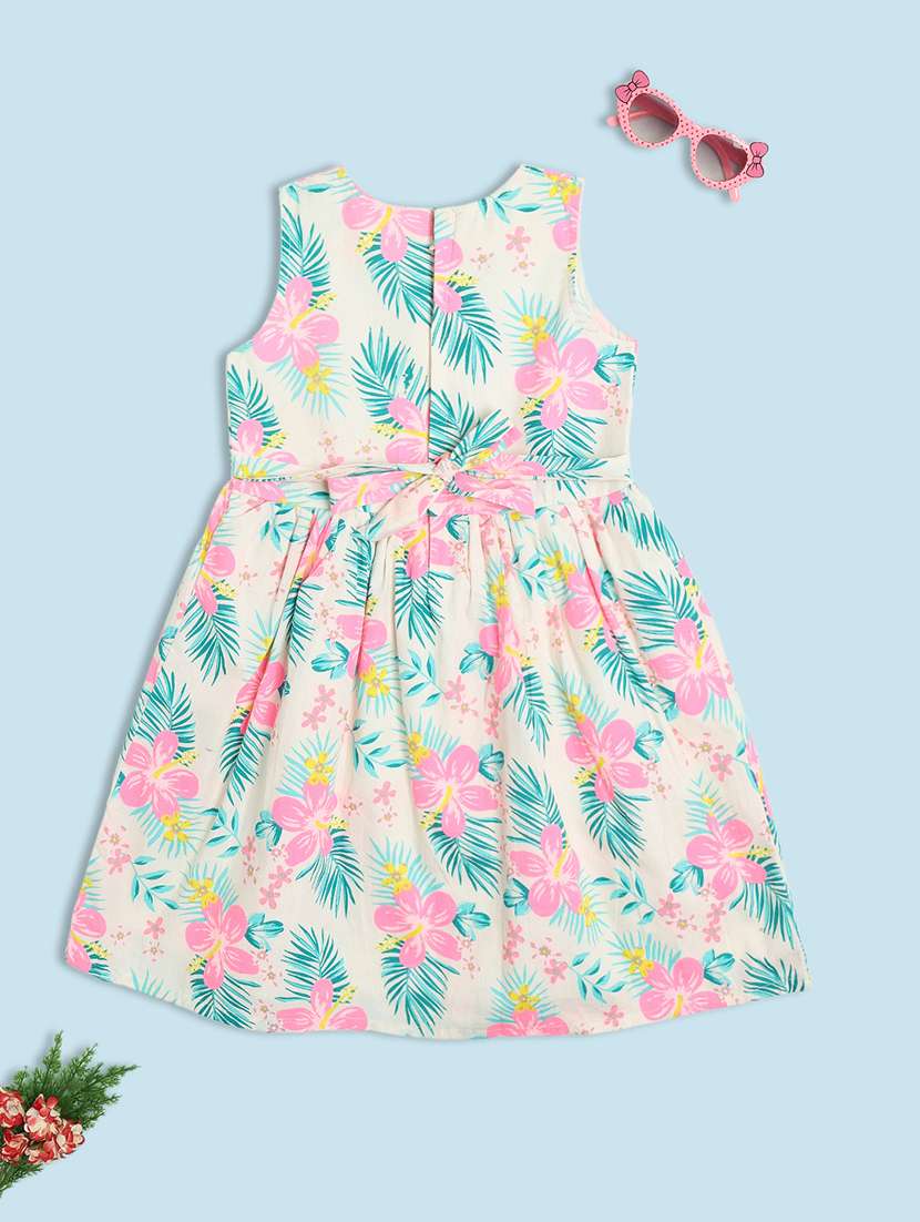 girls floral sleeveless frock - 22010295 -  Standard Image - 1