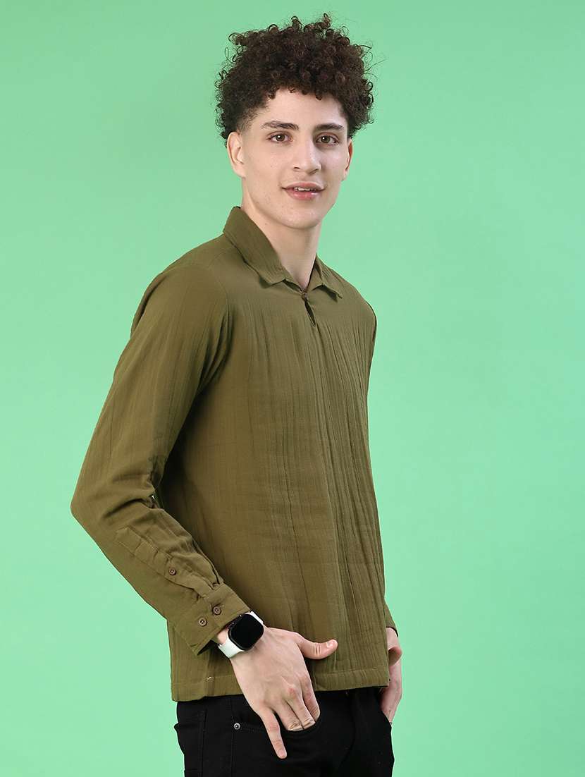 men solid mandarin neck short kurta - 22010359 -  Standard Image - 1