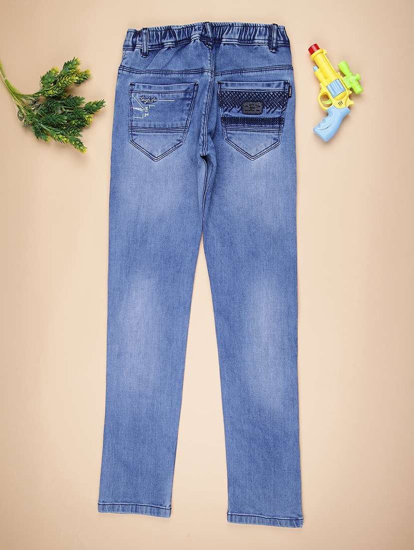 boys solid mid rise slim fit jean - 22010386 -  Standard Image - 1