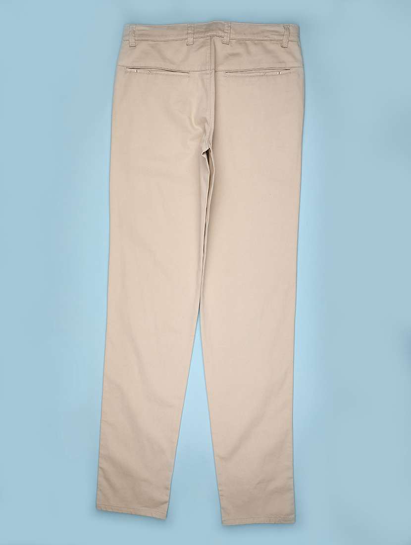 men solid mid rise chinos - 22010602 -  Standard Image - 1