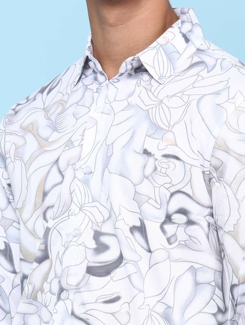 men printed long sleeves regular shirt - 22011022 -  Standard Image - 1