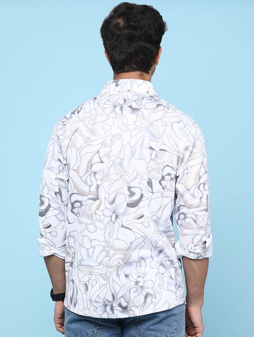 men printed long sleeves regular shirt - 22011022 -  Standard Image - 4