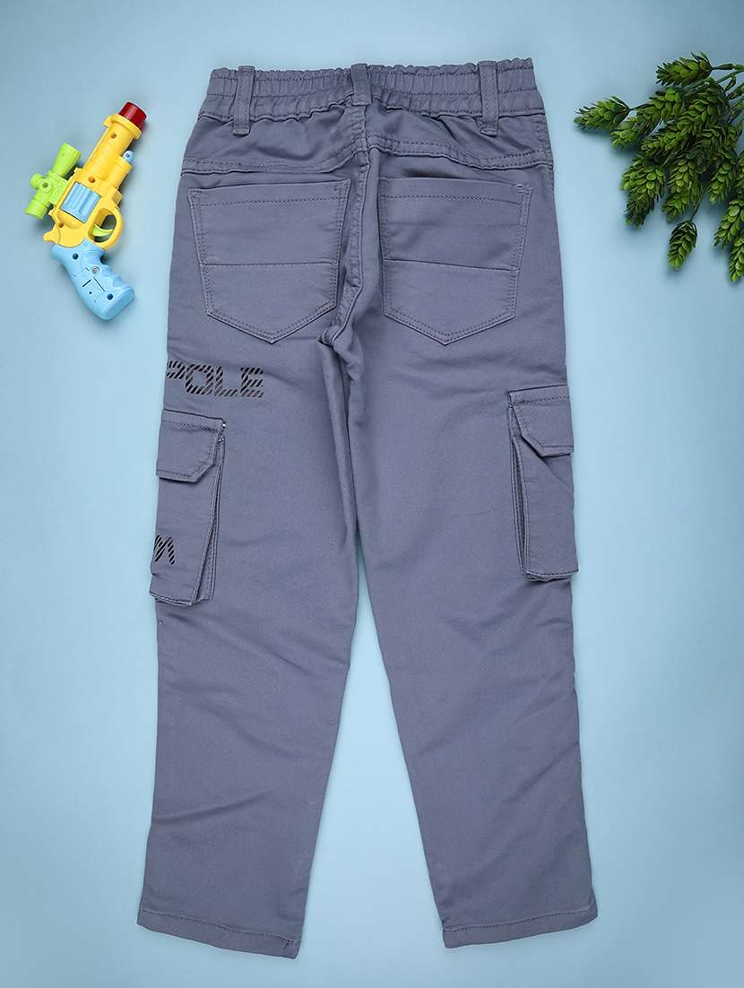 boys solid mid rise regular fit cargo - 22011150 -  Standard Image - 1