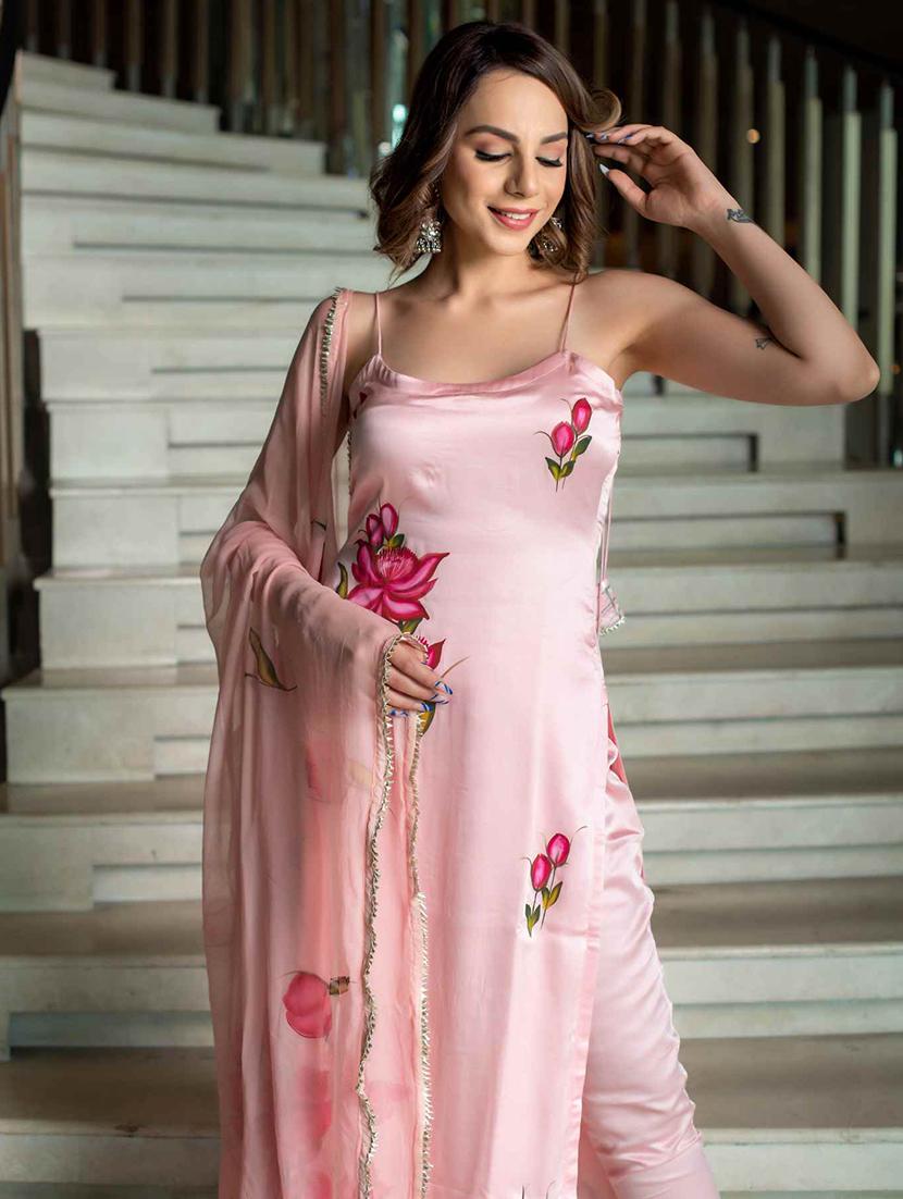 women floral printed sleeveless kurta pant with dupatta set - 22011208 - Standard Image - 4