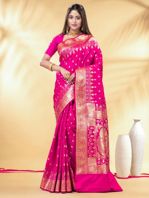 women self design banarasi saree with blouse - 22011309 - Standard Image - 0