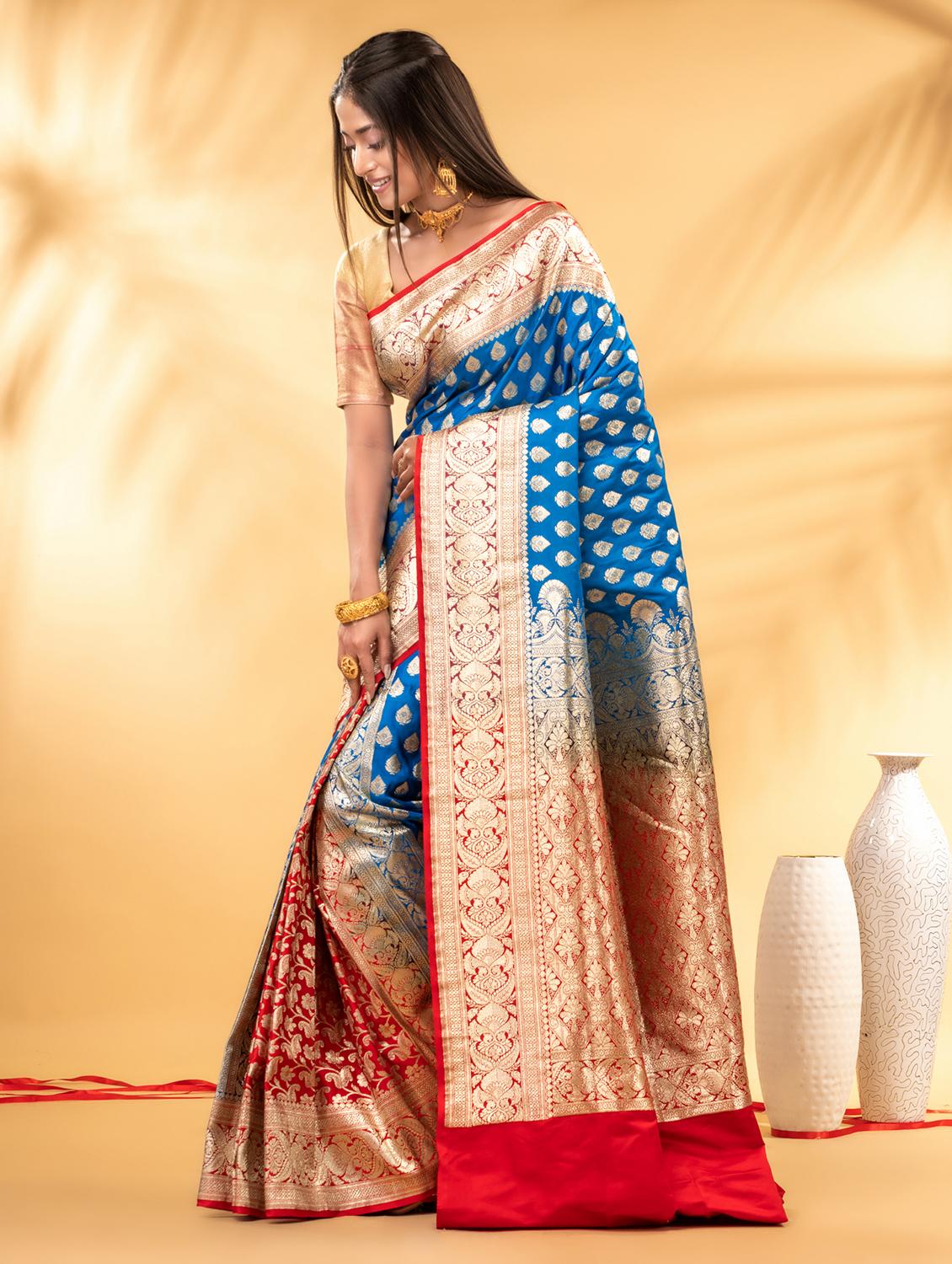 women self design banarasi saree with blouse - 22011317 - Standard Image - 1