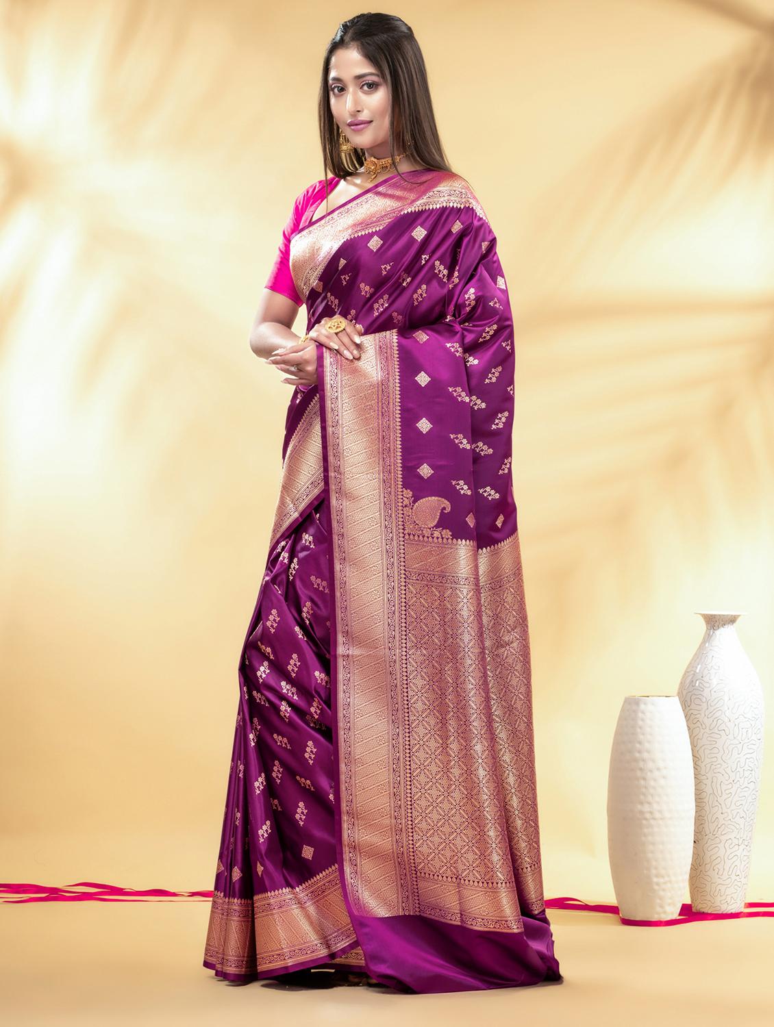 women self design banarasi saree with blouse - 22011327 - Standard Image - 1
