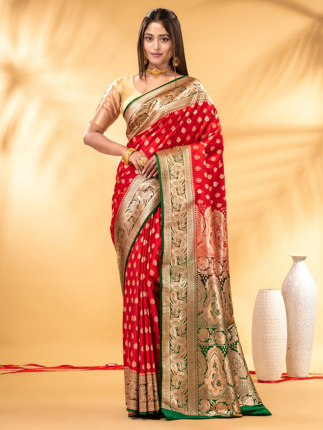 women self design banarasi saree with blouse - 22011335 -  Zoom Image - 0