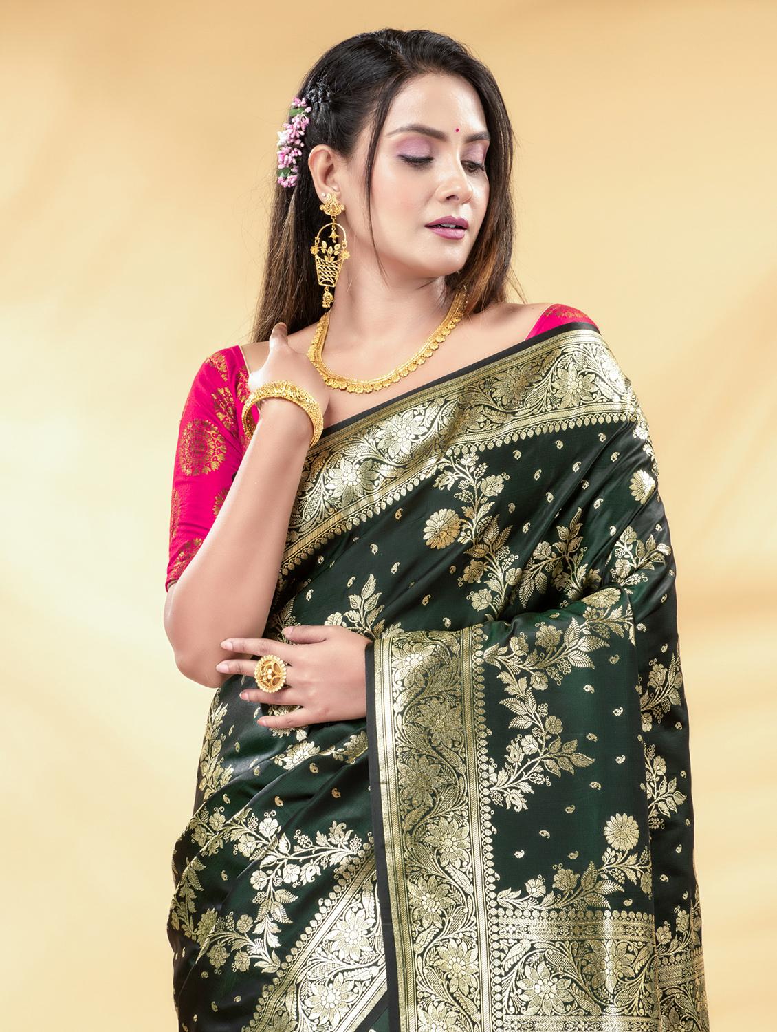 women self design banarasi saree with blouse - 22011341 -  Standard Image - 1
