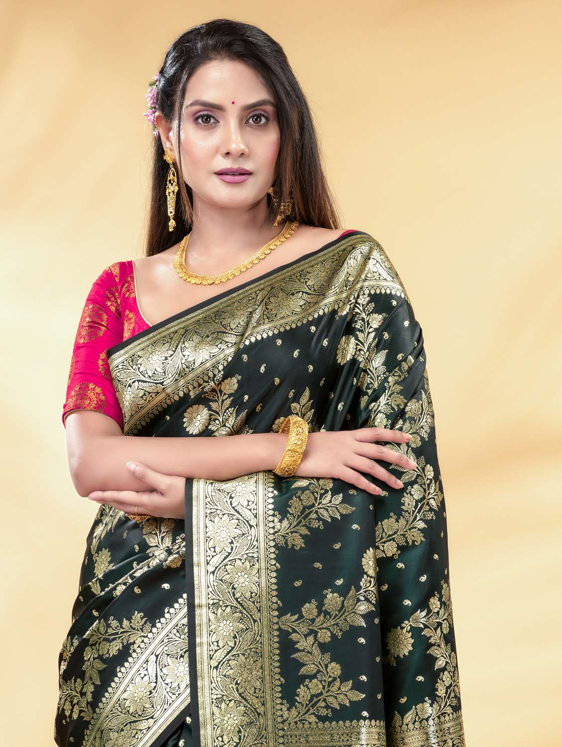women self design banarasi saree with blouse - 22011343 -  Standard Image - 1