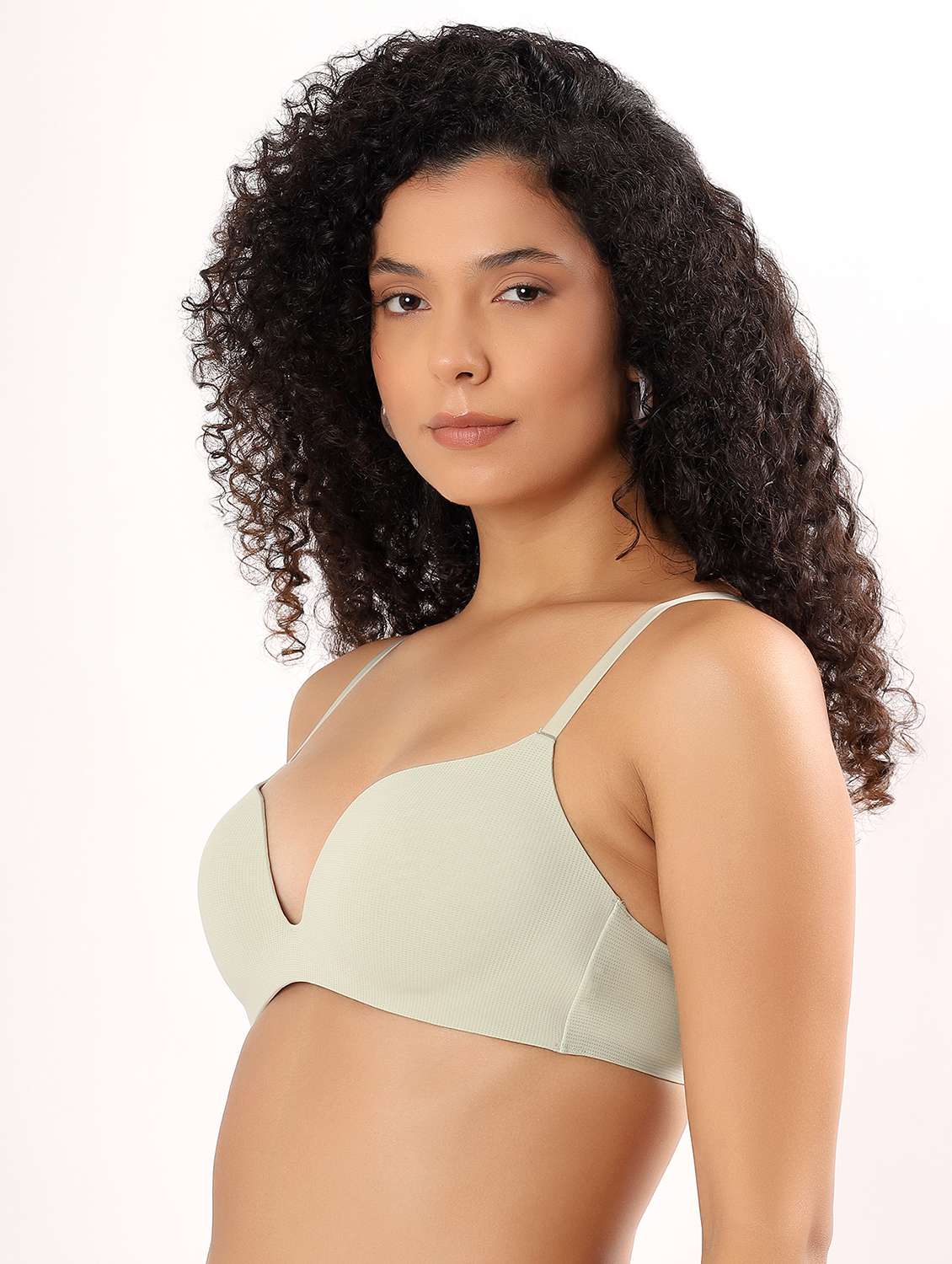 women solid non-wired plunge bra - 22011391 -  Standard Image - 1