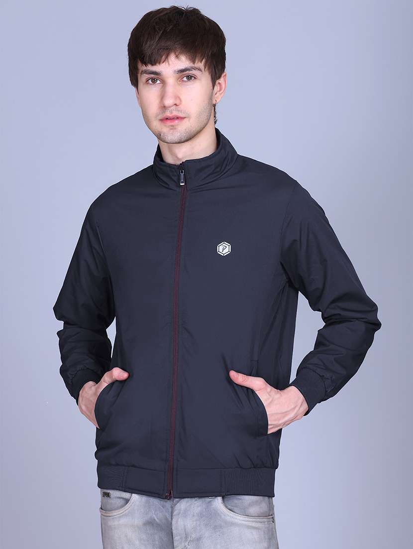 men solid long sleeve reversible bomber jacket - 22011436 -  Standard Image - 1